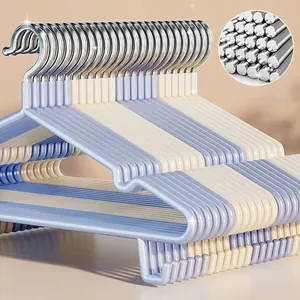 Non-Slip Metal Clothes Hangers Plastic Coated Traceless Hanger Heavy Duty Drying Rack Closet Organizer For Dormitory Home