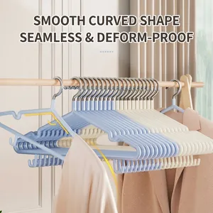 Durable non-slip clothes hangers with a smooth arc design for organized closet storage