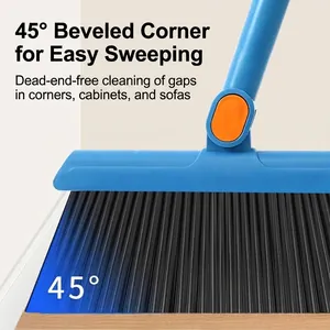 45-degree angled broom head for deep cleaning corners and narrow gaps in the home