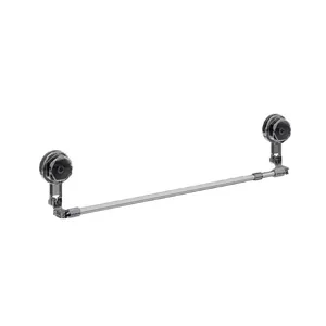 Uitschuifbaar handdoekenrek met zuignap voor badkamer, metalen stang zonder boren
