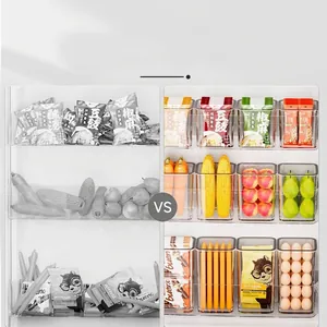 Clear refrigerator side door organizer bin for fruits vegetables and snacks storage
