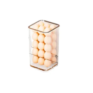 Transparent refrigerator side door storage box for organizing eggs and vegetables