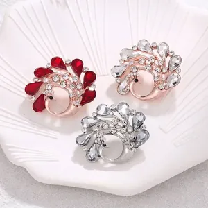 Elegant peacock crystal rhinestone brooches in three different color sets for women