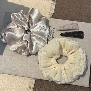 Koreaanse Satijnen Strass Scrunchie Elegante Glinsterende Haarelastiekjes Zachte Haarclips Haaraccessoires Voor Vrouwen Decoratie