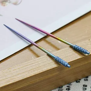 Colorful titanium alloy toothpick and multi-functional fruit pick set