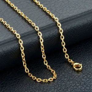 Duurzame goudvergulde roestvrijstalen schakelketting ketting met karabijnsluiting