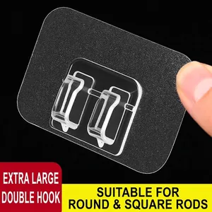 Parche Adhesivo Fuerte Para Estante Sin Taladro Gancho de PVC Transparente Impermeable Para Cocina Baño Inodoro Almacenamiento Colgante