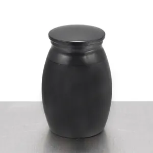 Pequeña urna para cenizas de mascotas negro mate 25x16mm tarro conmemorativo de recuerdo