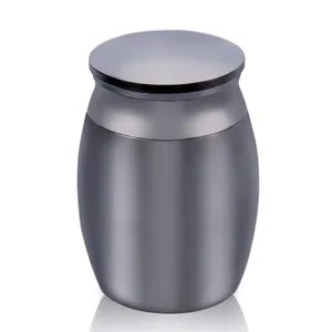 Small memorial urn for pet ashes, durable stainless steel memorial keepsake canister
