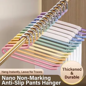 Antislip Z-Vormige Roestvrijstalen Broekhangers PVC Gecoat Open Einde Kledingkast Organizer Voor Broeken Sjaals Jeans Regenboogkleuren