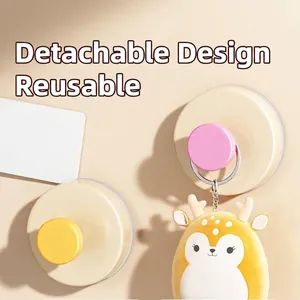 Ganchos de ventosa dopamina en rosa y amarillo para colgar en baño y cocina casa