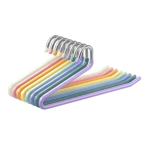 Set van antislip regenboog Z-vormige broekhangers voor georganiseerde kastopslag