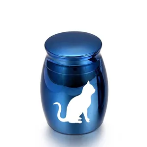 Mini Pet Cremation Urn Stainless Steel Memorial Jar For Cat Dog Ashes Hair Keepsake Metal Waterproof Funeral Casket Container