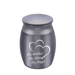 Stainless Steel Memorial Urn Small Cremation Jar for Human Pet Ashes Keepsake Commemorative Ornament Gold Silver 30x40mm