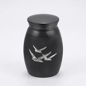 Mini Stainless Steel Memorial Cremation Urn For Human Pet Ashes Moisture Proof Small Metal Keepsake Jar With Peace Dove Pattern