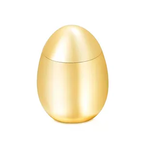 Golden egg-shaped pet memorial urn jar, durable 40x30mm minimalist keepsake bottle