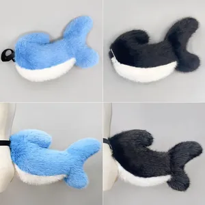 Premium soft faux fur shark tail cosplay prop suitable for furry and kig fursuit outfits