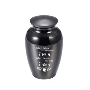 Mini Memorial Keepsake Urn for Human Pet Ashes Stainless Steel Cremation Jar with Heart Wings Remembrance Mirror Polished Funeral Casket