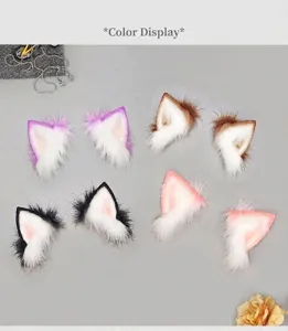 Bewegliche elektrische Katzenohren aus Kunstpelz für Cosplay in verschiedenen Farben