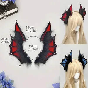 Halloween siren demon wing headband with dimensions for dark cosplay costumes