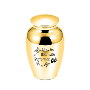 Mini Herinneringsurn Voor Menselijke Huisdier As Herinnering Now He Flies With Butterflies Aluminium Memorial Urn Begrafenis