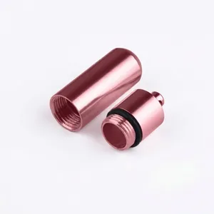 Elegant rose gold cylindrical memorial pet ash pendant and essential oil bottle