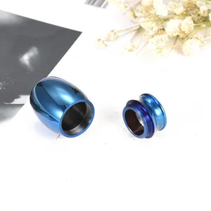 Mini-urne funéraire bleu poli 16x25mm pour les cendres de proches ou d'animaux