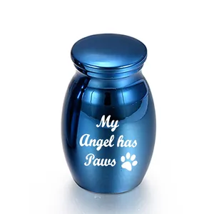 Roestvrij Stalen Kleine Huisdier Urn Voor As Herinneringspot My Angel Has Paws Hanger Voor Honden Katten Begrafenis Sieraden