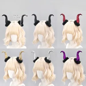Dark Halloween devil horn headband for succubus cosplay in multiple colors