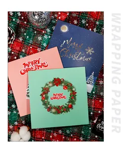 Detailansicht festlicher 3D-Weihnachtskarten mit Merry Christmas-Kranz-Design