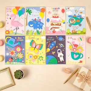 Cartoon 3D Pop-up Grußkarten Handgemachte DIY Geburtstag Dankeschön Segen Karte Mit Umschlag Für Kinder Party Zubehör