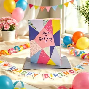 Tarjetas de Felicitación Color Dopamina Mini Tarjetas de Bendición Creativas en Inglés Con Sobres Para Cumpleaños Boda Fiesta Regalo Decoración