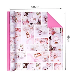 300x43cm dubbelzijdig romantisch bloemen inpakpapier speciaal voor Valentijnsdag