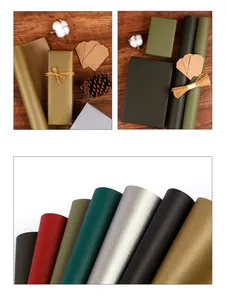 Detailweergave van verschillende matgekleurde kraftpapierrollen voor chique geschenkverpakkingen