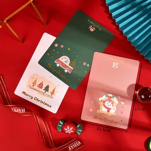 Detailed view of hot-stamping Christmas greeting cards measuring 11.5x17cm