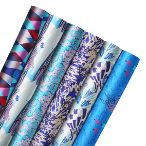 Sechs Rollen hochwertiges Geschenkpapier der Serie abstrakte Kunst mit bunten Mustern