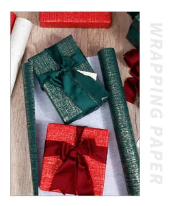 High-end luxury large rolled gift wrapping paper with gold texture for birthdays