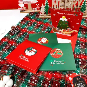 3D Pop-Up Weihnachtsgrußkarten Mit Umschlägen Handgezeichnete Feiertags-Segens-Geschenkkarten Für Weihnachtsfeier Dankeskarten