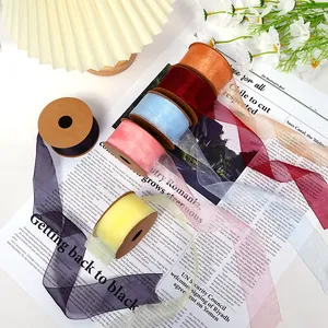 Organza Snow Yarn Ribbon Semi Transparent Gift Wrapping DIY Handmade Bows Floral Decoration Wedding Party Craft Decor Ribbon