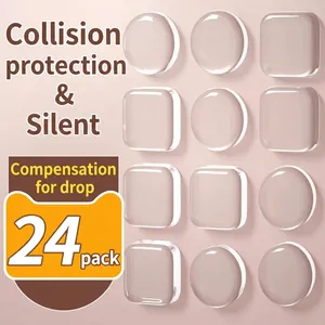 Set di 24 paracolpi trasparenti in silicone per maniglie per proteggere pareti e mobili