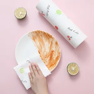 Premium thick disposable kitchen cleaning paper with fruit pattern for dishwashing