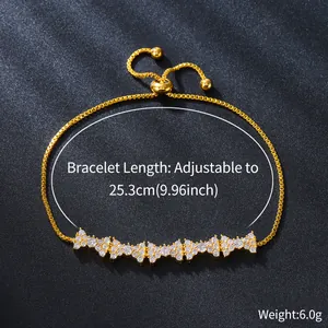 Detailed view of gold plated copper bracelet with sparkling cubic zirconia stones
