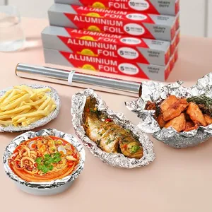 Rouleau de papier d'aluminium épais de qualité alimentaire pour barbecue et four, résistant
