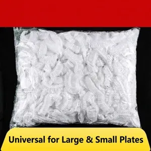 Disposable PE Food Covers Elastic Plastic Wrap Thickened Bowl Covers For Refrigerator Storage Leftover Dust Protection Transparent Universal