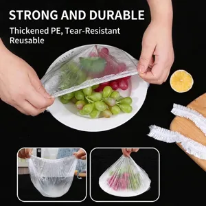 Durable thickened PE elastic food bowl covers for food preservation and storage