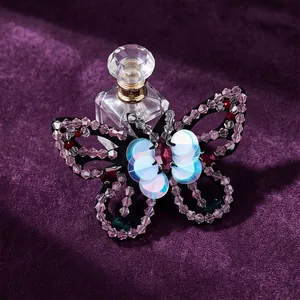 Broche Abeille en Paillettes Fait Main Épingle Insecte en Tissu Strass pour Accessoires de Vêtement Femme Broche Créative Libellule Papillon