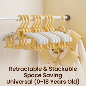 Verstelbare Baby Kledinghangers Plastic Intrekbaar Kinderen Droogrek Stapelbaar Ruimtebesparend Beer Hangers Voor Thuis