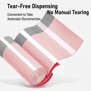 Thickened pink drawstring garbage bags with easy tear-free automatic pull-out design