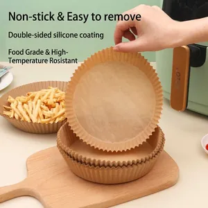 Round air fryer disposable paper liners for baking and oil-proof cooking, 50 pieces
