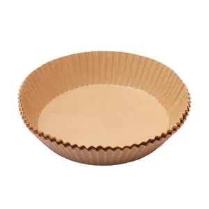 Round disposable air fryer parchment paper liners for oil-proof baking and roasting
